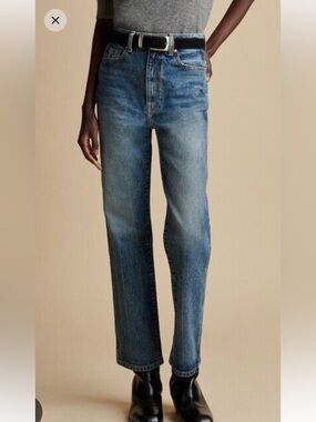 KHAITE Abigail Straight Leg Cropped High Rise Jeans Size 27